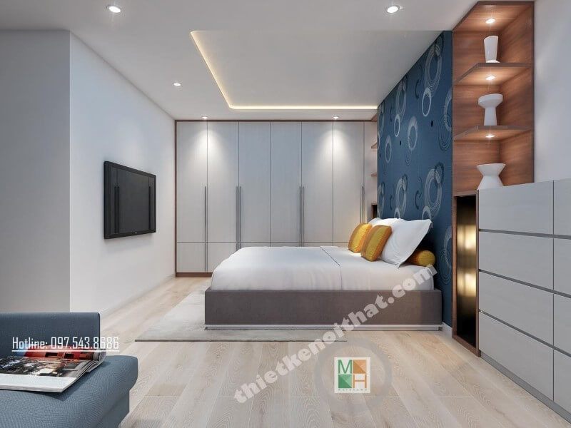 Thêm vẻ đẹp cho phòng ngủ bằng cách trang trí bằng giấy dán tường phong cách Hàn Quốc.